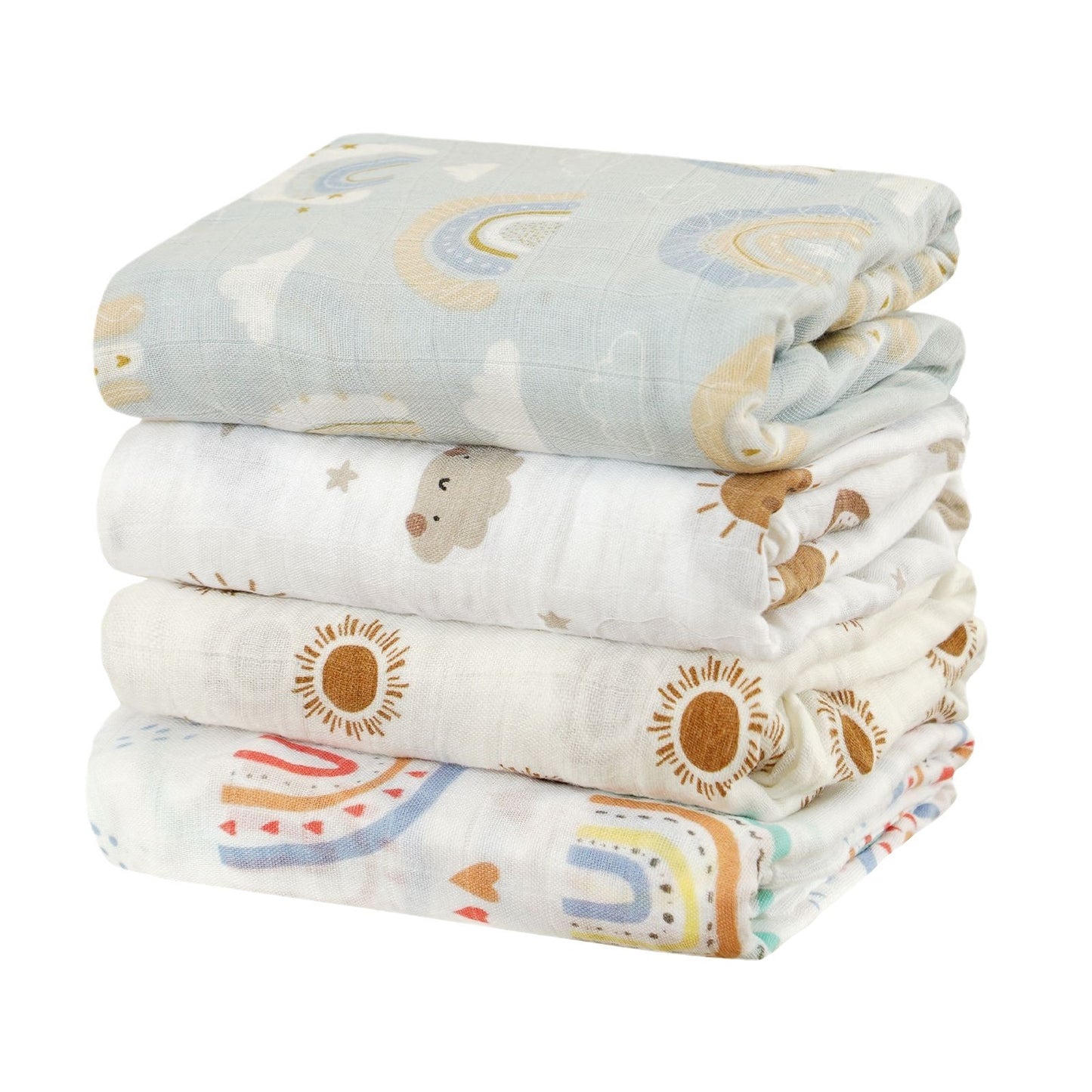 Children's Bamboo Gauze Bath Towel Blanket – Soft & Breathable (Set of 4)