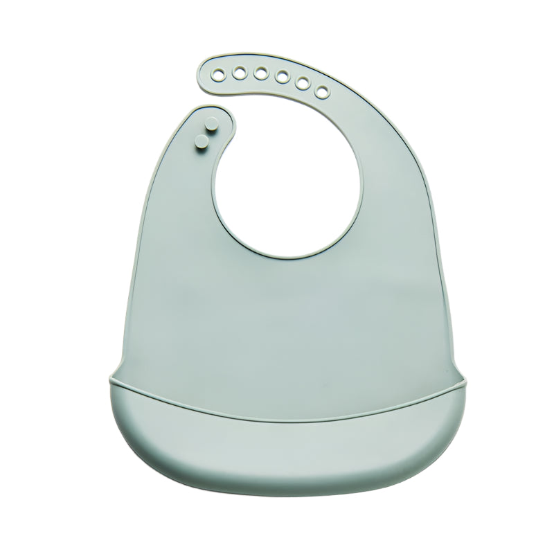 Easy-clean baby bib with deep spill pocket – dishwasher-safe and food-grade silicone