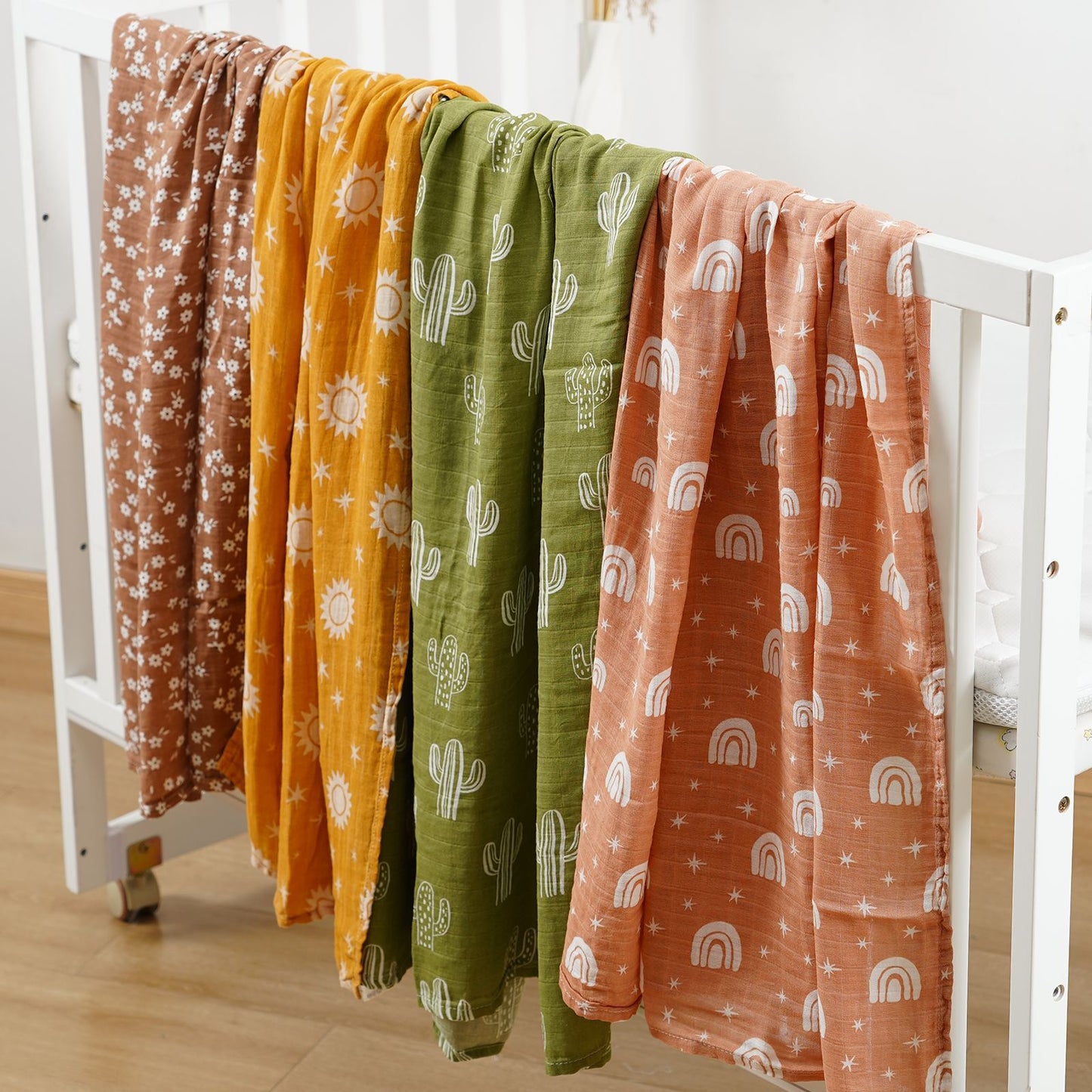 Children's Bamboo Gauze Bath Towel Blanket – Soft & Breathable (Set of 4)