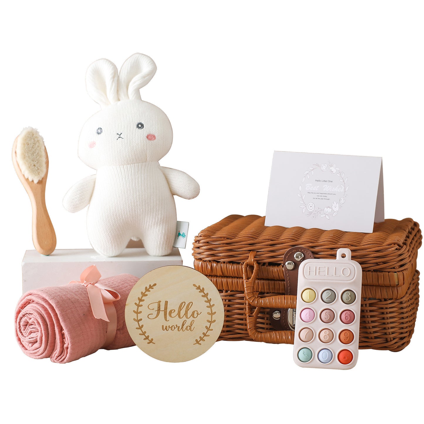 Organic soft plush baby gift set featuring hypoallergenic, non-toxic baby toys. Gentle on delicate skin, perfect for newborns and toddlers.