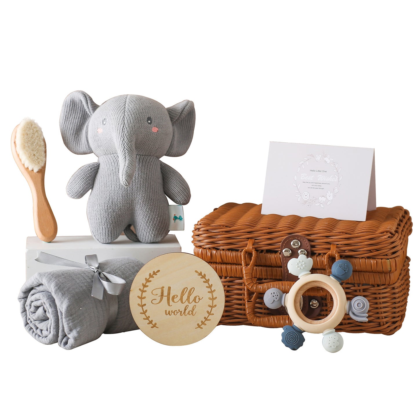 Organic soft plush baby gift set featuring hypoallergenic, non-toxic baby toys. Gentle on delicate skin, perfect for newborns and toddlers.