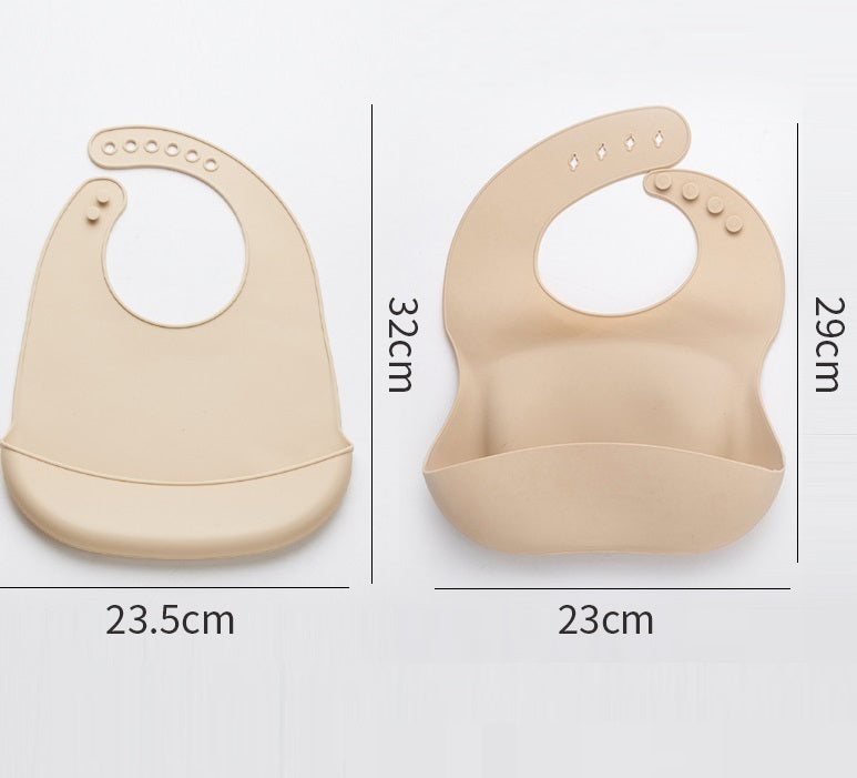 Easy-clean baby bib with deep spill pocket – dishwasher-safe and food-grade silicone