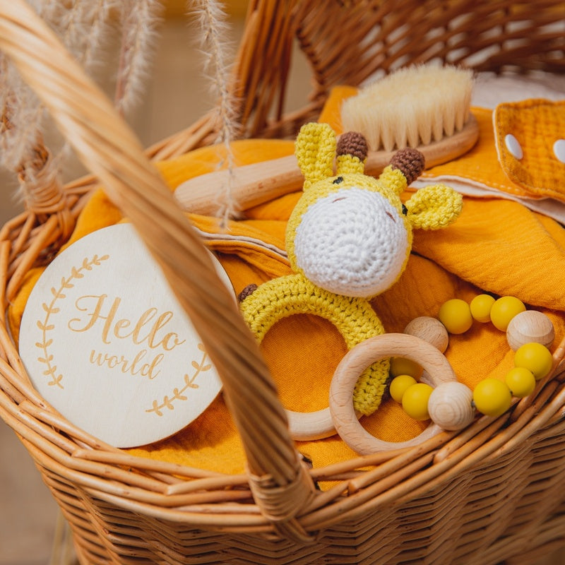 Organic baby plush toy gift set featuring soft, hypoallergenic, and non-toxic stuffed toys. Eco-friendly and gentle on delicate skin, perfect for newborns and toddlers.