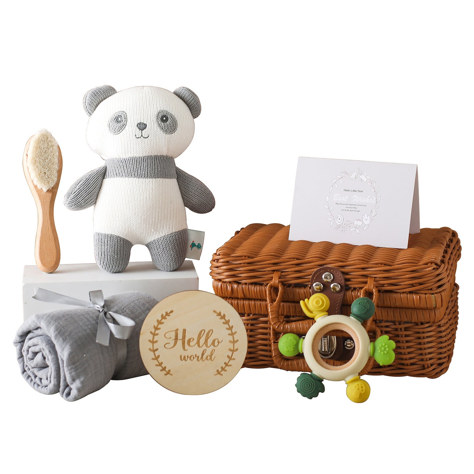 Organic soft plush baby gift set featuring hypoallergenic, non-toxic baby toys. Gentle on delicate skin, perfect for newborns and toddlers.
